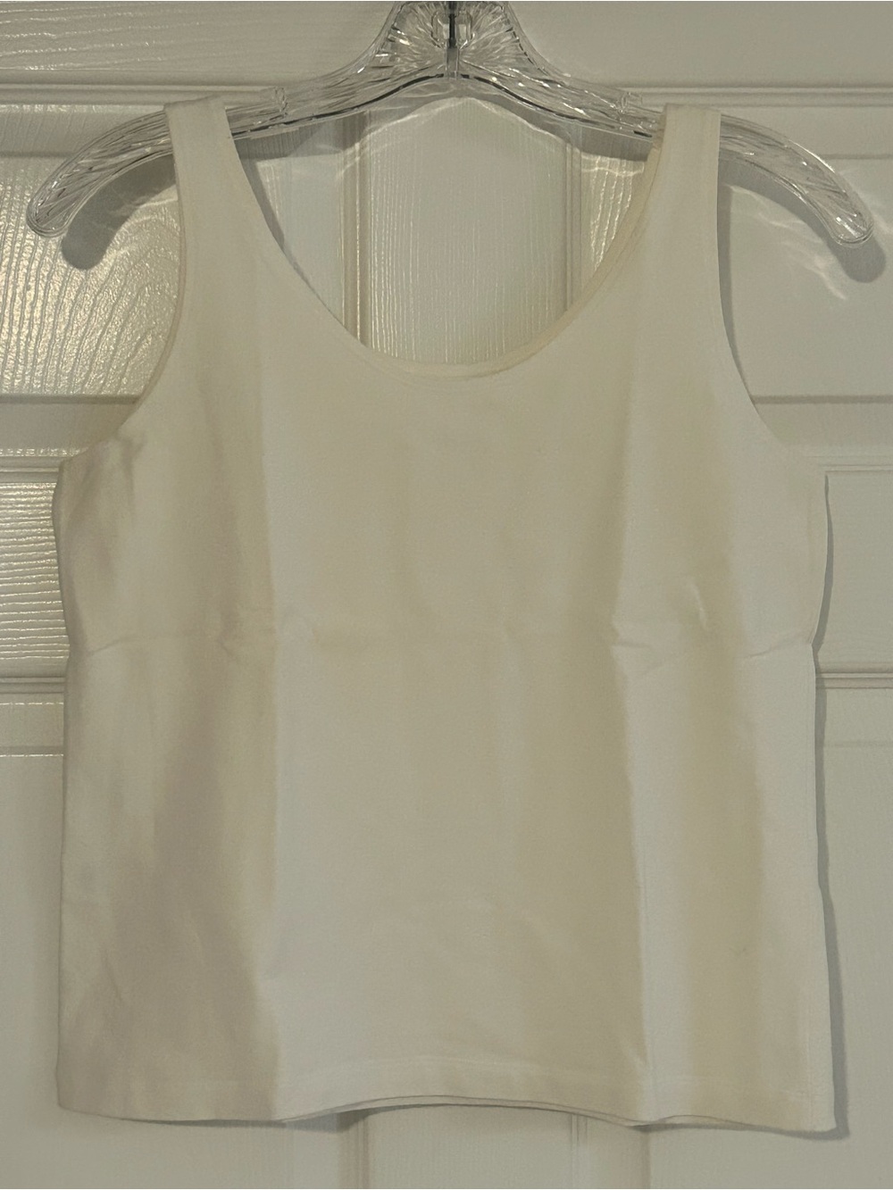 Leggiadro Vintage Cream Cotton Lycra Blend Tank Top XL